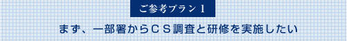 ご参考プラン1:一部署からCS調査と研修を実施したい