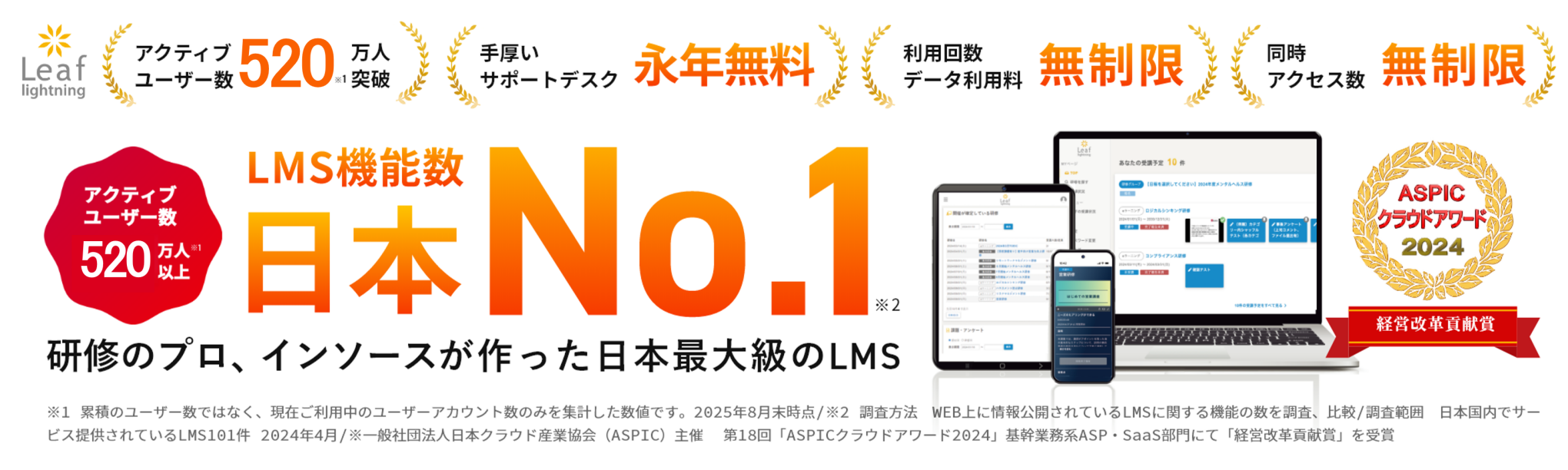 LMS機能数日本No.1~leaf lightning